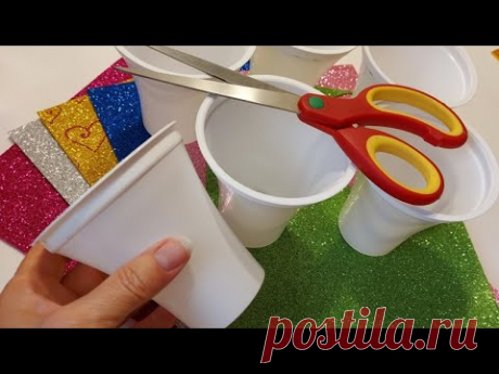 КРАСОТА из ПЛАСТИКОВЫХ СТАКАНОВ своими руками.
