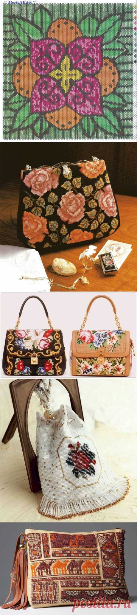 Бисер - 11 орнаментарных и цветочных схем для ткачества и вышивки