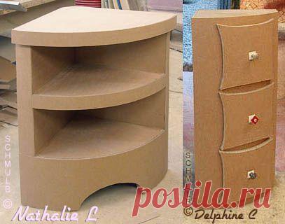 Meuble d'angle ou meuble de coin, mais en carton