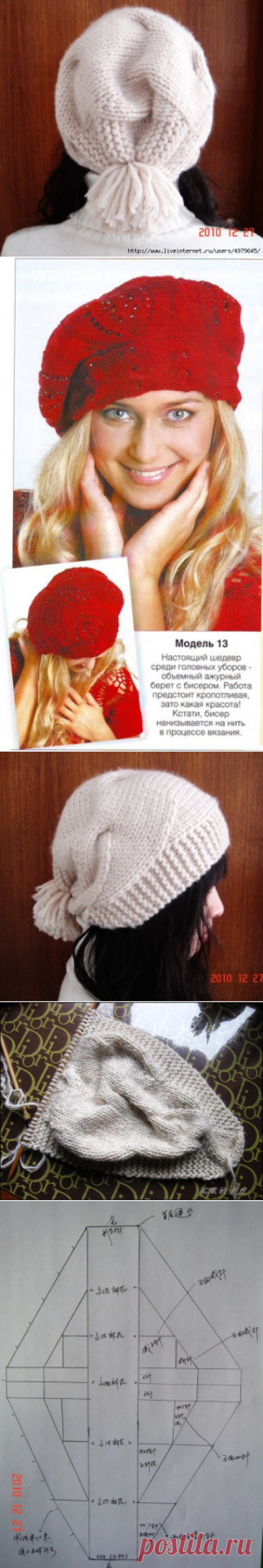 ШАПКИ СПИЦАМИ С ПОДРОБНЫМ ОПИСАНИЕ
