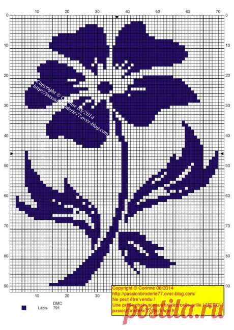 Monochrome bleue | Вязание филейное