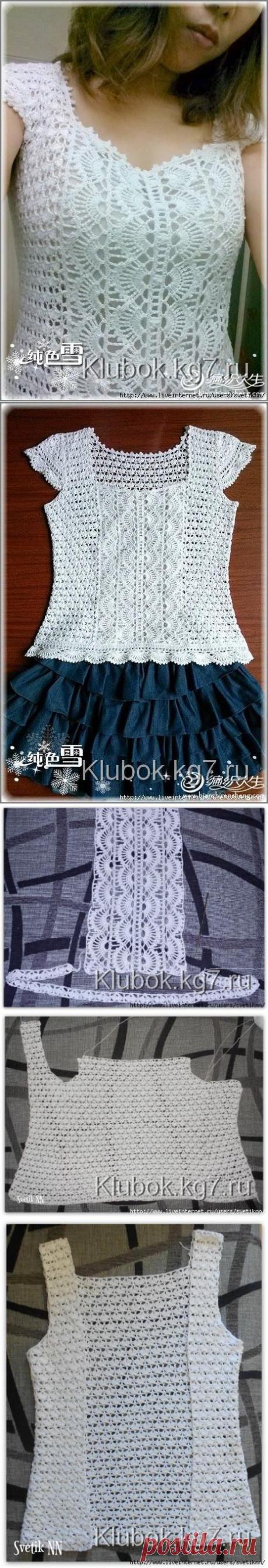 Летний топ крючком. Фото с МК | Клубок