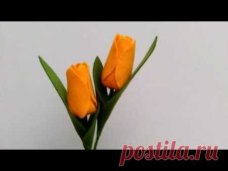 DIY Felt Flowers Tulip | Cara Membuat Bunga Flanel Tulip