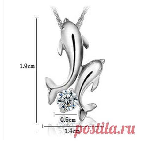 1 шт. горный хрусталь короткой цепью ожерелье ювелирные изделия смазливая двойной дельфин прекрасный ювелирных украшений купить в магазине shanghai-super-store на AliExpress