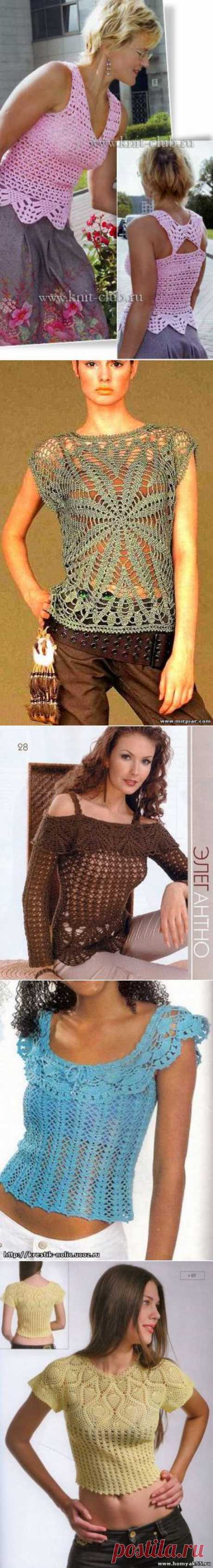 TRICO y CROCHET-madona-mía: Blusas de verano a crochet para expertas Modelos
