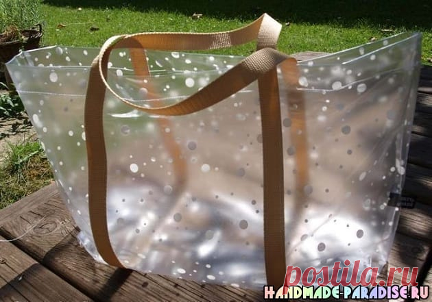 Пляжная сумка из полиэтиленовой скатерти - Handmade-Paradise