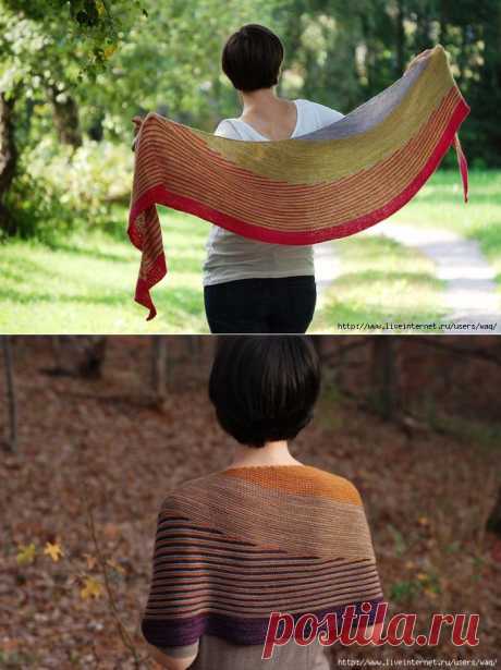 Серо-голубая шаль Color Affection.