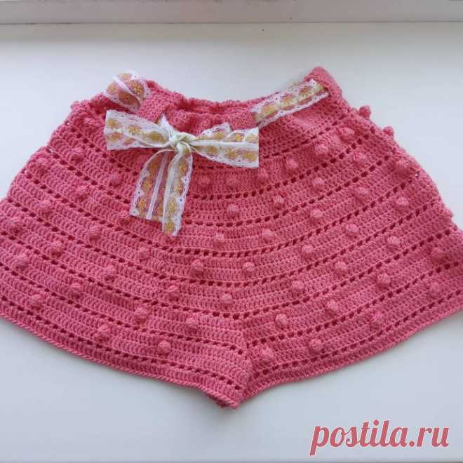 Шорты-юбка крючком