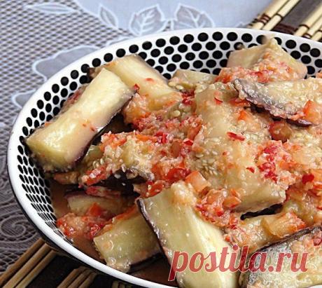 Для любителей поострее — острые баклажаны с чесноком и перцем!.