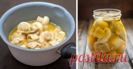 Быстрые маринованные шампиньоны