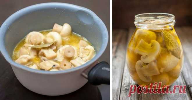 Быстрые маринованные шампиньоны