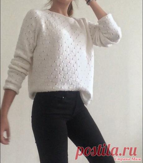 . Джемпер в дырочку. Моё воплощение, реглан снизу. - Вязание - Страна Мам