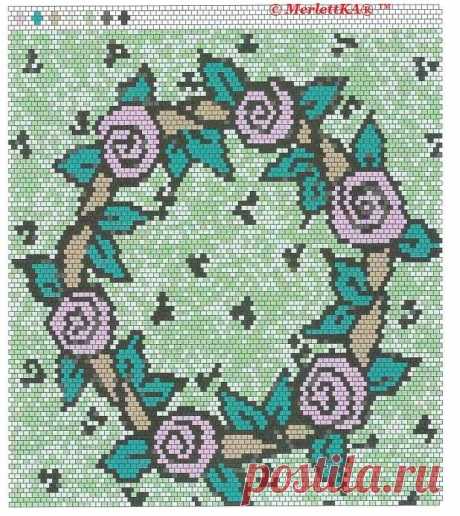 Бисер - 11 орнаментарных и цветочных схем для ткачества и вышивки