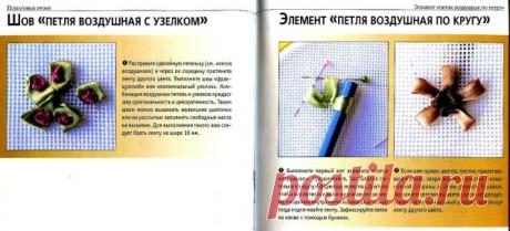 Техника исполнения швов в вышивке лентами / Вышивка / Вышивка лентами