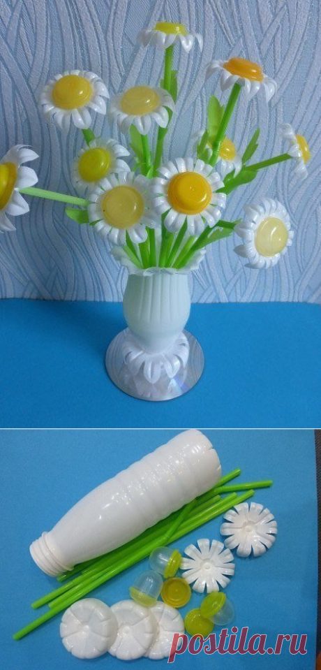 Ромашки из баклажки
