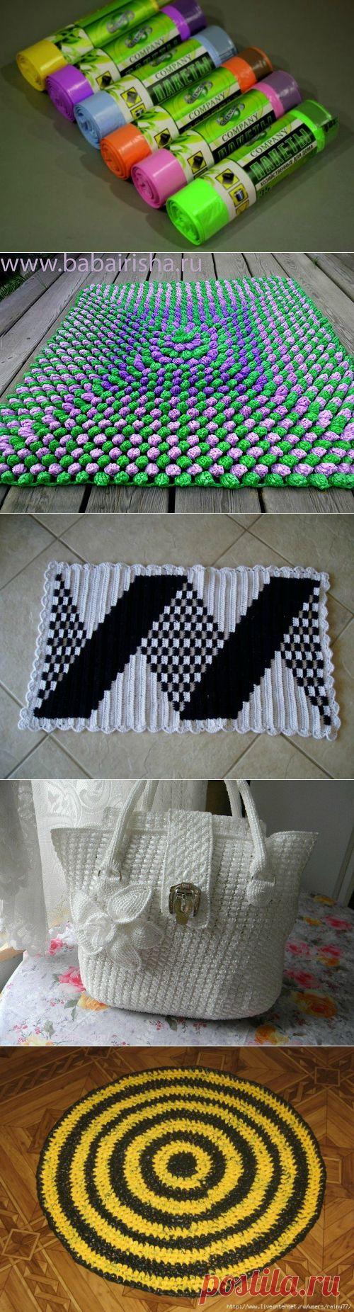 Вязание из мусорных пакетов. Мастер-класс + видео | Домохозяйка