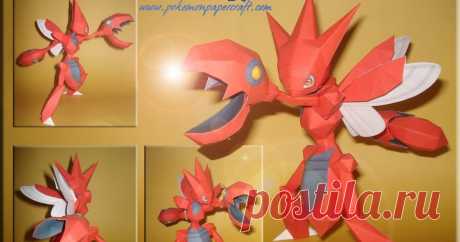 SCIZOR 212 / SCIZOR - Pokémon Papercraft Name:  Scizor Type:  Bug/Steel Species:  Pincer Pokémon Height:  1.8 m (5′11″) Weight:  118.0 kg (160.1 lb...