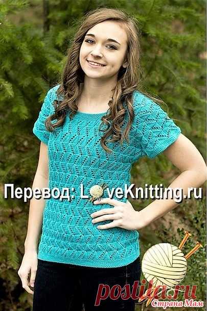 Ажурный пуловер от Melissa Leapman. Спицы. - ВЯЗАНАЯ МОДА+ ДЛЯ НЕМОДЕЛЬНЫХ ДАМ - Страна Мам