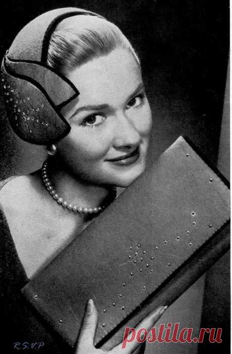 Cocktail Hat and Clutch Purse Handbag 1950s Sewing Pattern pdf Instant Download