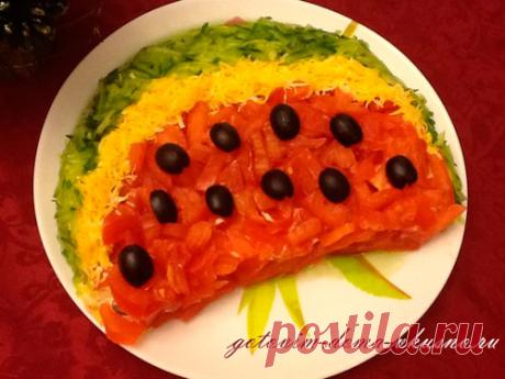Салат с маслинами Арбуз радует глаз яркими красками! Вкусно и необычно! | Готовим Дома Вкусно