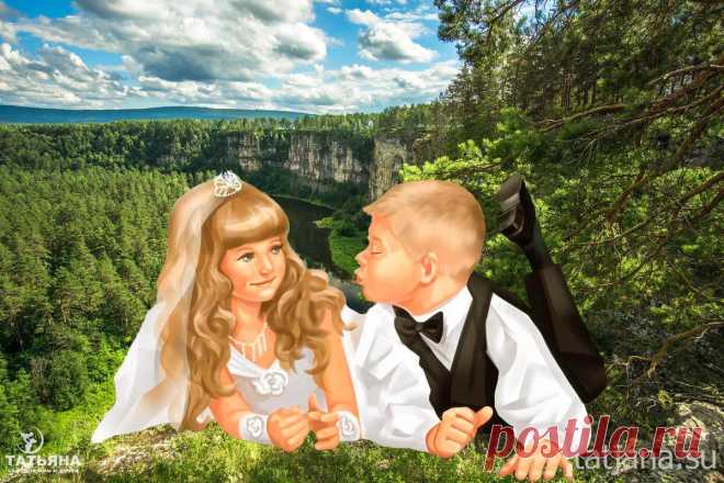 Айские притесы в Челябинской области пос. Межевой - идеальное место для необычных детских мероприятий - свадеб понарошку, где дети будут почти настоящими женихами и невестами.