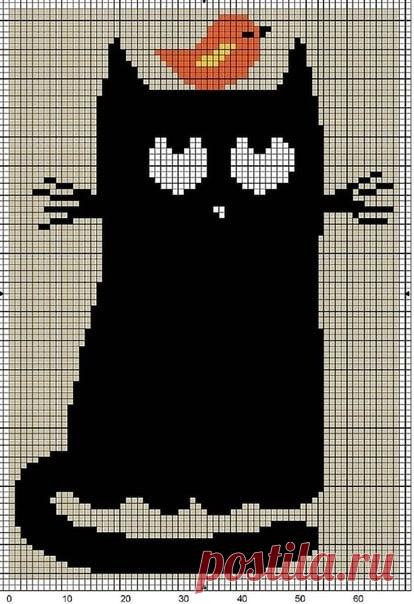 Схема котика с птичкой
#схемыкоты #интарсия #жаккард #схемыживотные