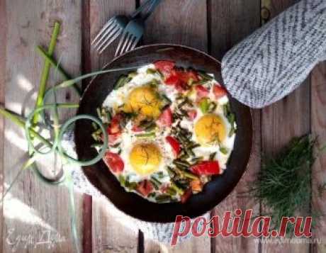 Яичница с чесночными стрелками.