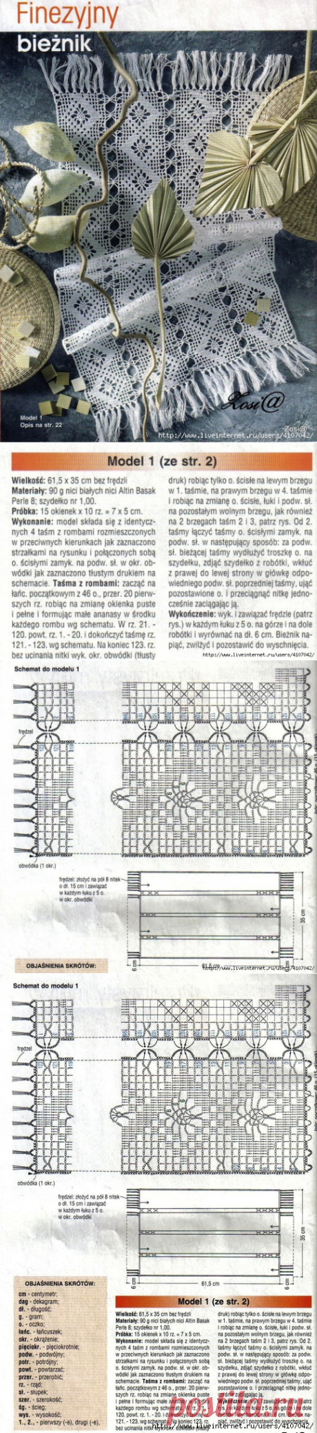 АЖУРНАЯ ДОРОЖКА - ПАЛАНТИН ИЗ ФИЛЕЙНЫХ ПОЛОС