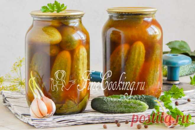 Огурцы с кетчупом на зиму Сегодня заготовим очень вкусные маринованные огурцы на зиму в литровых банках - с кетчупом.