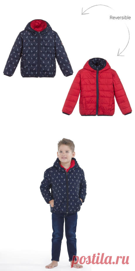 Week-end à la mer - Red & Blue Reversible Jacket | Childrensalon