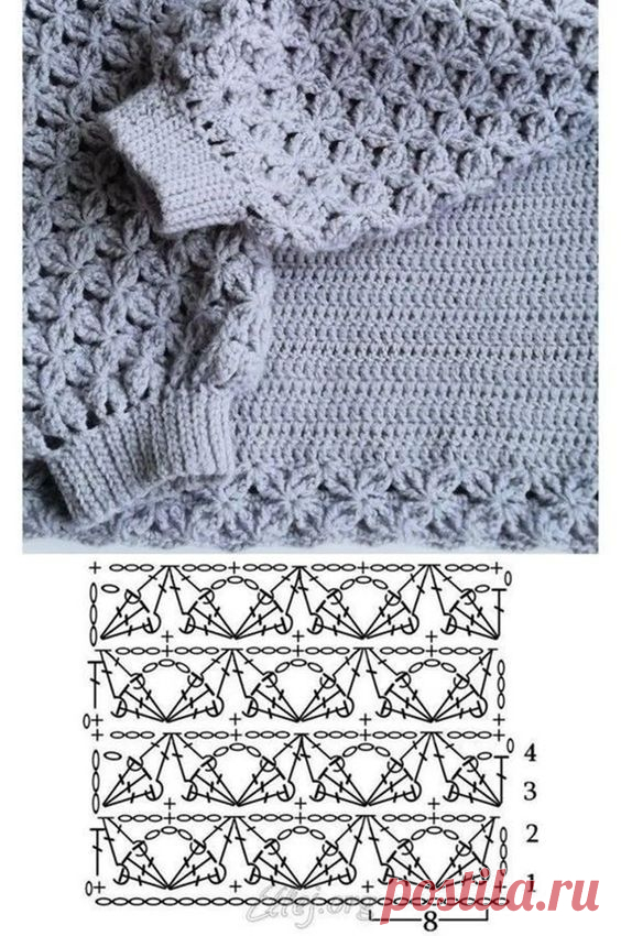 Шикарные ажурные узоры крючком, которые украсят любое изделие Схемы