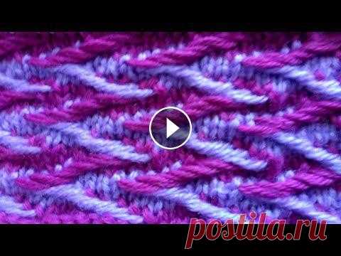 Жаккардовый узор "Зигзаг" спицами. Ещё один узор жаккарда, очень красивый и несложный, вяжется легко, доступен даже начинающим. Рапорт: 8 петель и 12 рядов. В видео будет подробный пока...