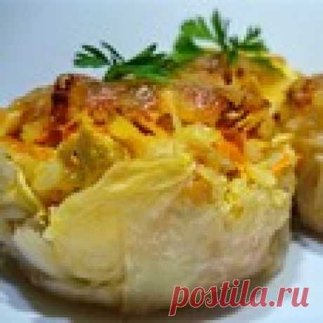 Мини-запеканки в капустных листьях - кулинарный рецепт