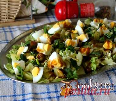 Картофельный салат с яйцом и фаршированными оливками фото рецепт приготовления