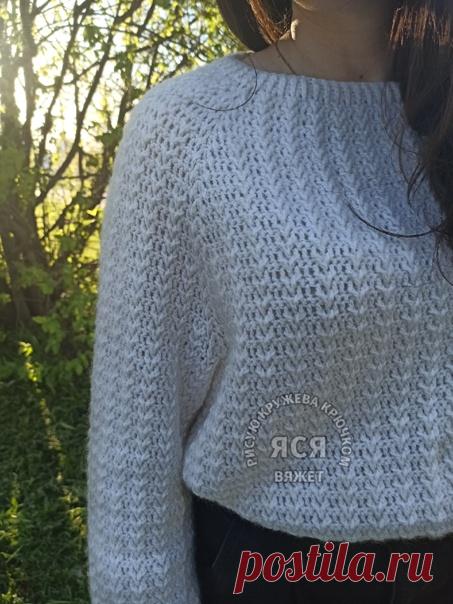 Когда твой свитер уже не твой
И ничего что он 52р, на 42тоже хорошо входит
Пряжа Астория от Камтекс(хлопок/шерсть)
Технические подробности можно почитать здесь

https://vk.com/wall209257989_6073