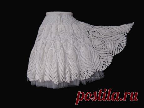 ЮБКА БЕЛАЯ ВЯЗАНИЕ КРЮЧКОМ