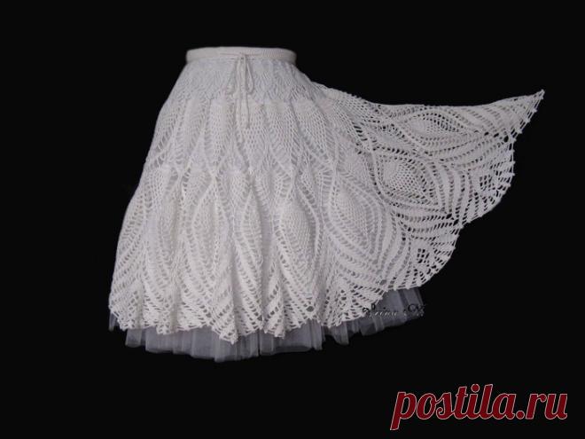 ЮБКА БЕЛАЯ ВЯЗАНИЕ КРЮЧКОМ