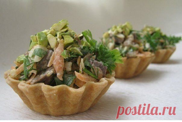 Корзиночки с мясным салатом / Райская пища