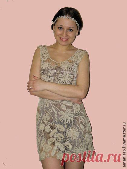 Платье для Ирины - платье,ирландское кружево,винтажный стиль,бежевый,экрю