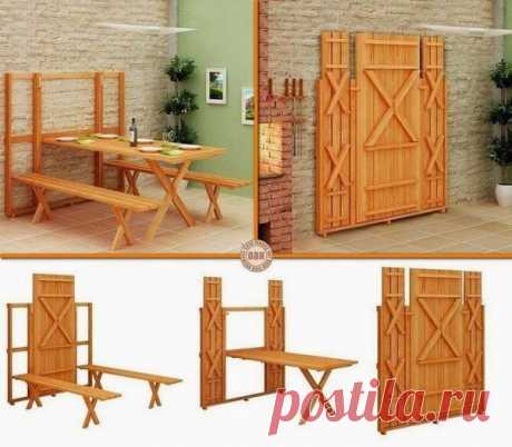 складной стол и скамья