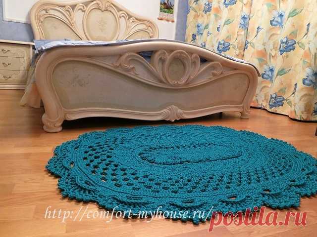Вязаные ковры крючком из шнура. Схемы