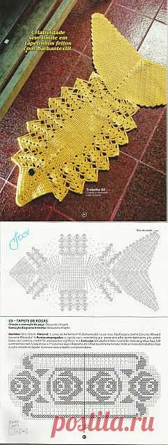 Tita Carré - Agulha e tricot by Tita Carré: Tapete Peixe em crochet com receita