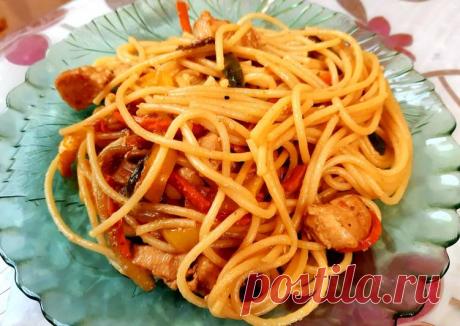 (8) «Паста якитори с грибами и овощами 🍝🥒🌶🥕» - пошаговый рецепт с фото. Автор рецепта 👩🏻‍🍳♡ ξκατερυμα ♡👩🏻‍🍳 . - Cookpad