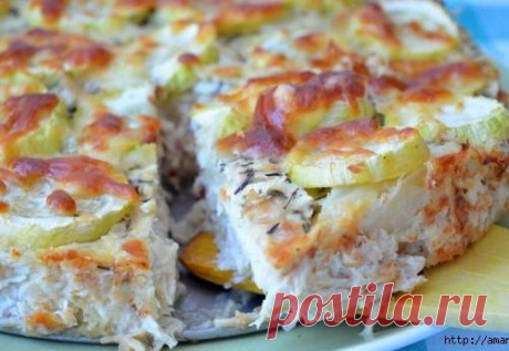 КУРИНЫЙ ПИРОГ С ТВОРОГОМ И КАБАЧКОМ/ЦУКИНИ/