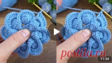 Круглый мотив крючком #всевжизнисвязано #вязаниекрючком