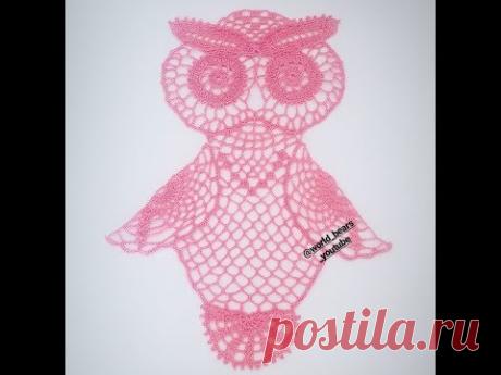 Sowa na szydełku, serwetka na szydełku part1/3 - crochet owl, crochet doily