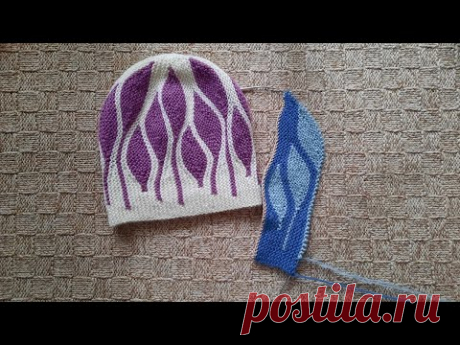 Шапка в технике  СВИНГ. // Очень увлекательное вязание и схема.//