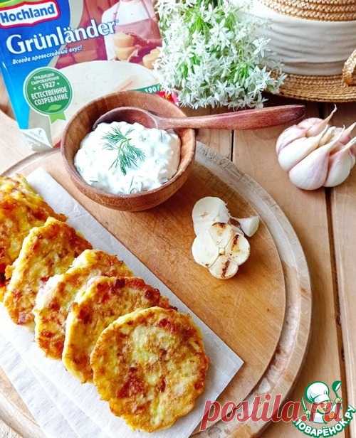 Кабачковая лжепицца с сырно-чесночным соусом – кулинарный рецепт