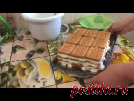 Банановый торт без выпечки