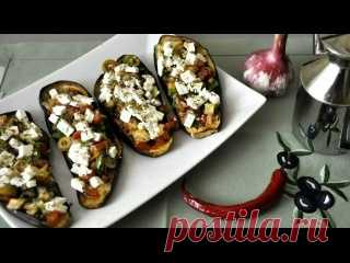 Мелидзана ме фета - Баклажан с сыром фета Вкуснейшая закуска Греческая кухня Просто и вкусно ? ИнгредиентыБаклажанКрасный перецВинный уксусПомидорыФетаБазиликСольКрасный перецОливковое масло